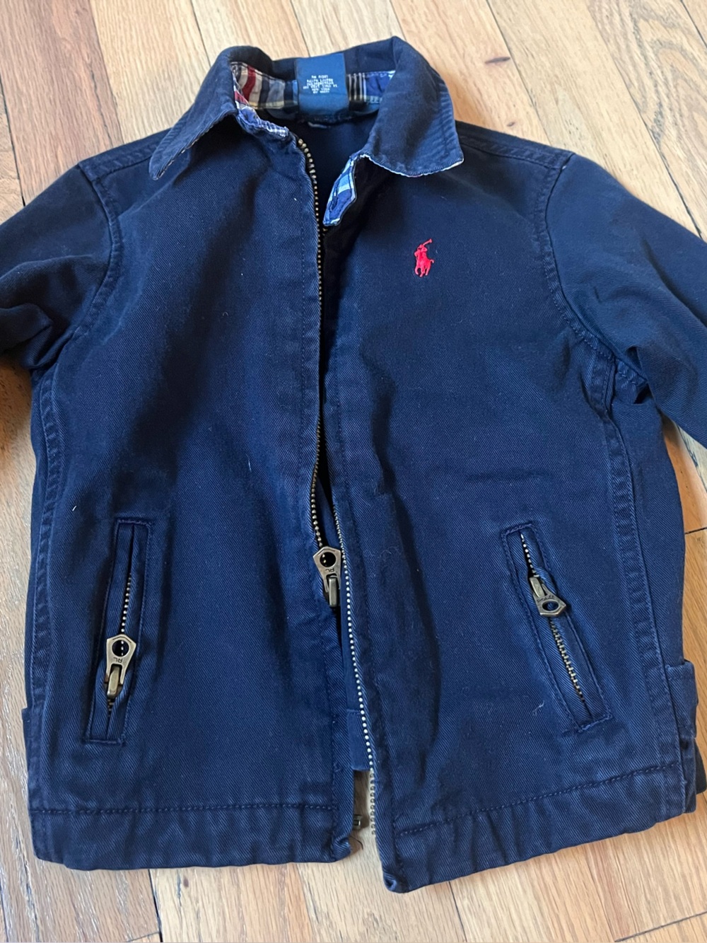 Polo by Ralph Lauren Boys' Navy Cotton Jacket - Classic Zip Front 24m